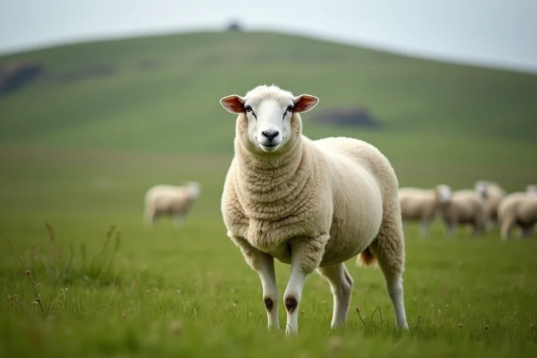 Mouton Exlana dans un pâturage verdoyant